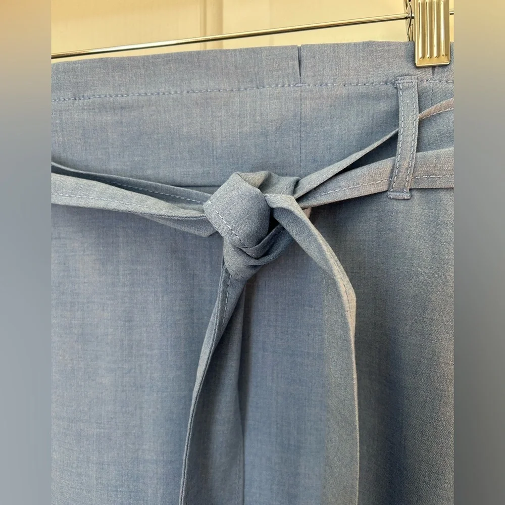 Ann Taylor Blue Paper Bag Tie- Front Skirt Size 4 - Picture 4 of 8